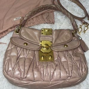 Miu miu pink Matellase Crossbody
